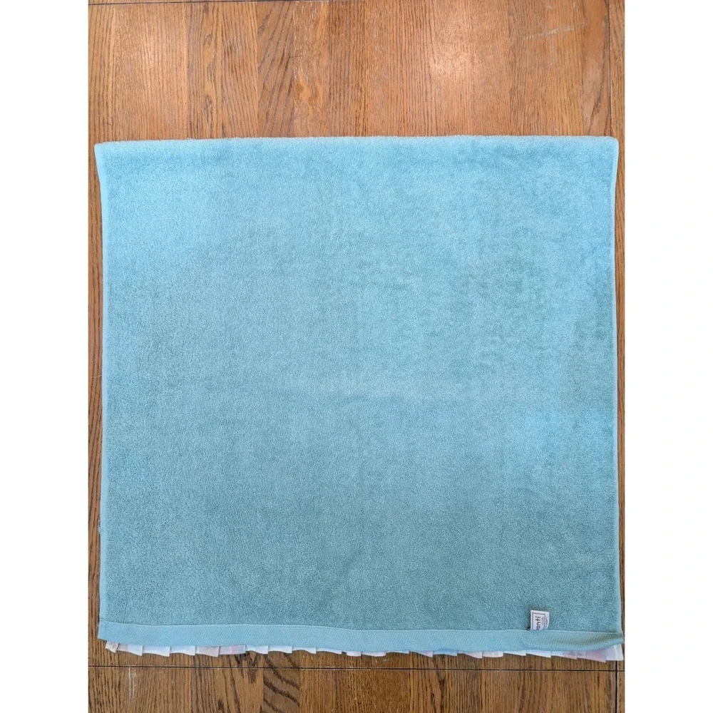 Vintage 1978 Avanti Linens 5pc Towel Set Seafoam/Mint Green Pleated Ruffle‎ Trim